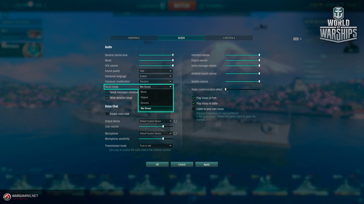 world of warships sound mods 7.4.1